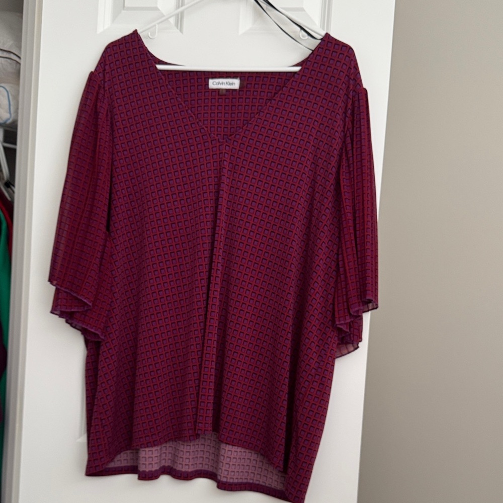 Calvin Klein Women's Burgundy Blouse